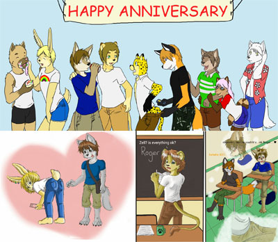 Common Grounds one year anniversary fanart by Len and Kit Hawking